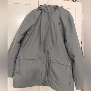 The North Face dark grey Sherpa lined parka